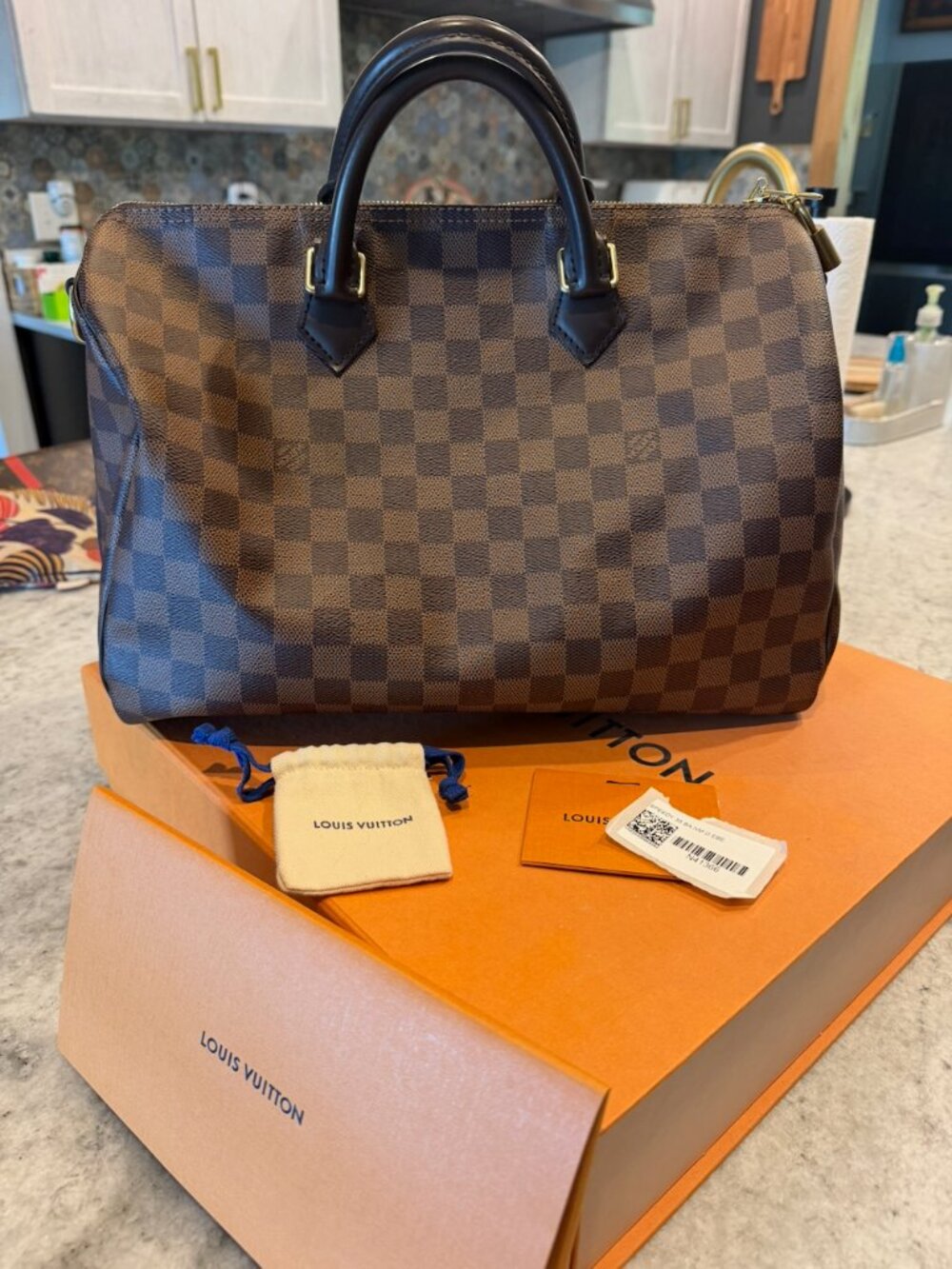 Louis Vuitton Speedy Bandoulière 35 Damier Ebene – Excellent Condition